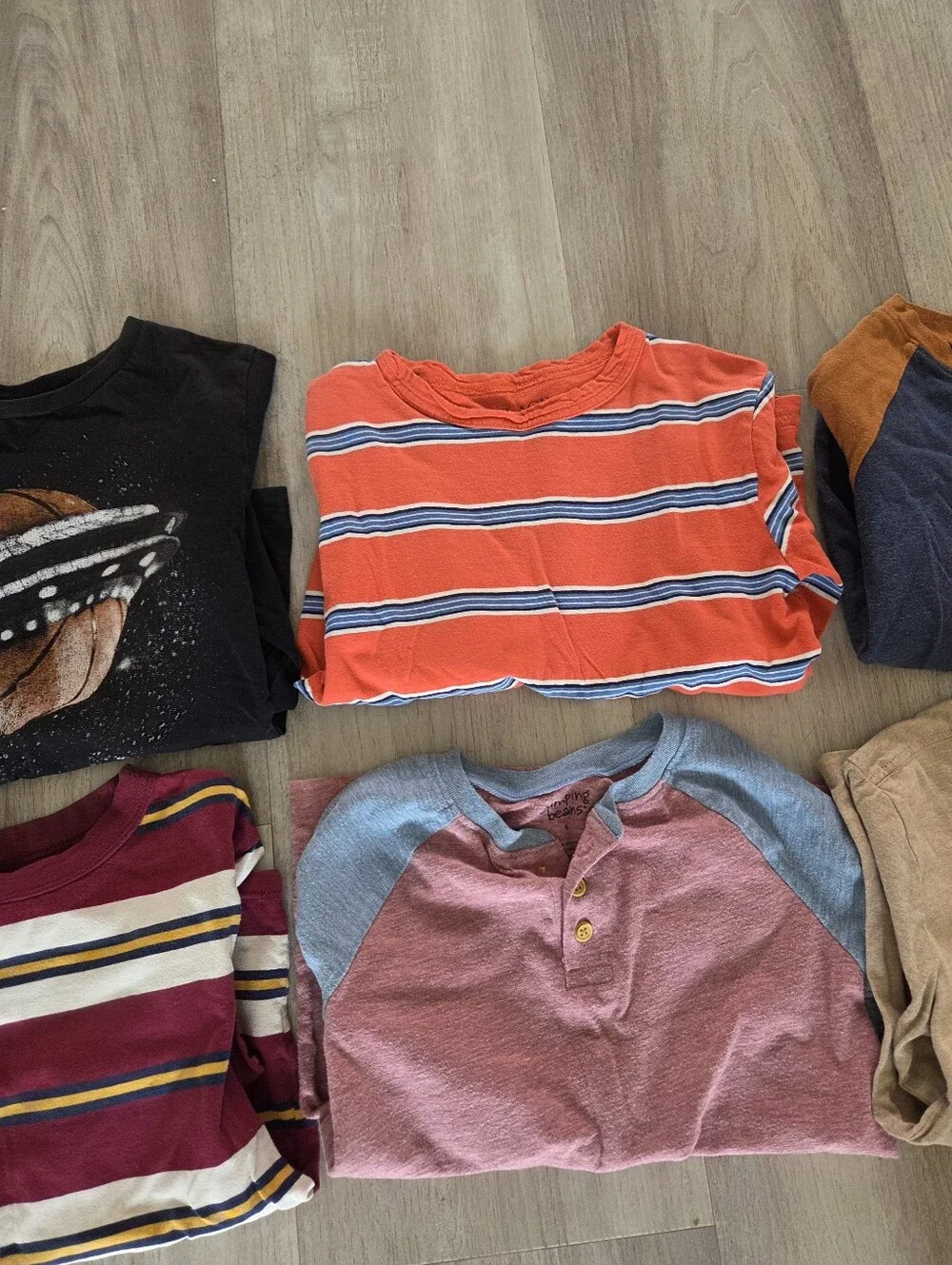 Bundle Of Six Boys Size 6/7 Long Sleeve Shirts Tops Basic School Autumn Winter